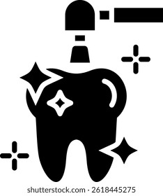 Dental Cleaning Icon Glyph Vector Illustration