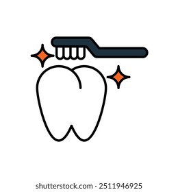 Icono de limpieza dental con fondo blanco Vector Ilustración de stock