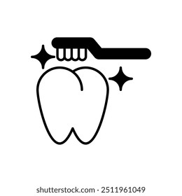 Icono de limpieza dental con fondo blanco Vector Ilustración de stock