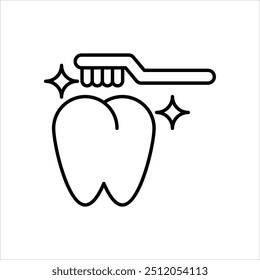 Icono de limpieza dental con fondo blanco Vector Ilustración de stock