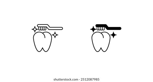 Icono de limpieza dental con fondo blanco Vector Ilustración de stock