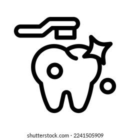 ilustración de icono de línea de limpieza dental vector gráfico