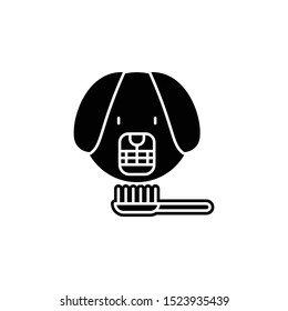 Dental Cleaning, Pets, Dog Icon. Simple Glyph, Flat Vector Of Petshop Icons For Ui And Ux, Website Or Mobile Application