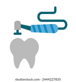 Icono plano de Vector de limpieza dental