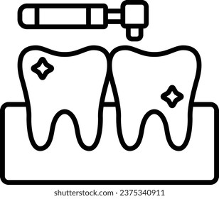 Icono vector de limpieza dental. Se puede usar para imprimir, móviles y aplicaciones web.