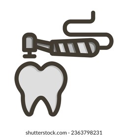 Icono De Colores Llenos De La Línea Espesa Del Vector De Limpieza Dental Para Uso Personal Y Comercial.
