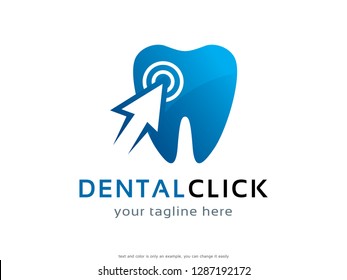 Dental Click Logo Template Design Vector, Emblem, Concept Design, Creative Symbol, Icon