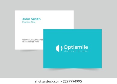 Dental Clinic business card template. A clean, modern, and high-quality design business card vector design. Editable and customize template business card
