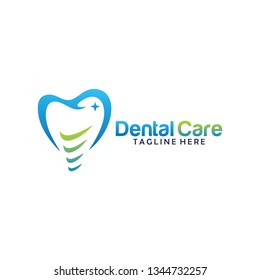 dental clinic care logo implant