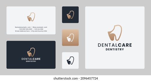 dental clinic, dental care, service logo design with business card