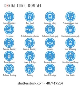 Dental Clinic Color Vector Icon Set