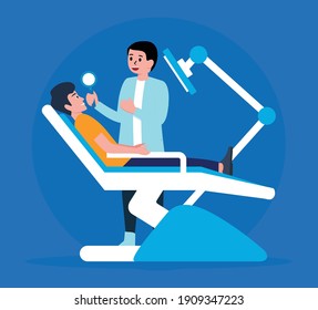 Diseño plano del concepto de clínica dental