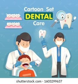 Dental Clinic Cute Cartoon Vector 