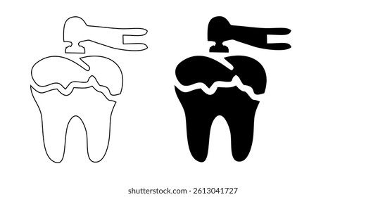 Dental clinic elements - thin line web icon set. Outline icons collection. Simple vector illustration