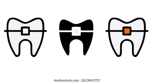 Dental clinic elements - thin line web icon set. Outline icons collection. Simple vector illustration