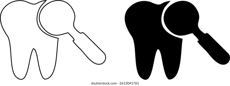 Dental clinic elements - thin line web icon set. Outline icons collection. Simple vector illustration