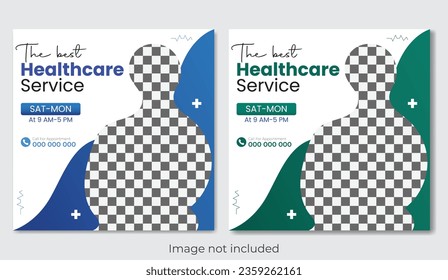 Dental clinic healthcare medical social media post template