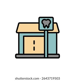 dental clinic icon collection .design style with background