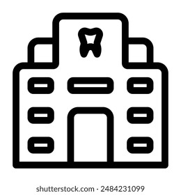 dental clinic icon design in filled and outlined style