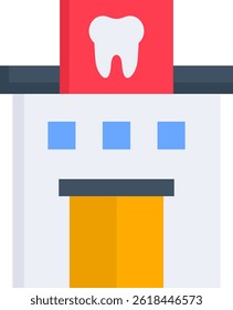Dental Clinic Icon Flat Vector Illustration