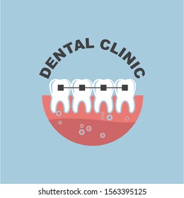 dental clinic icon logo vector illustration design template