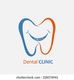 Dental clinic icon, tooth logo, dentist office symbol - vector illustration
