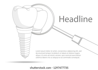 dental clinic. dental implant. dental equipment. on a white background.