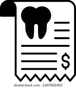 Dental Clinic Invoice concept, receipt teeth treatment bill vector icon design, odontology symbol, oral medicine sign, Dental instrument stock illustration