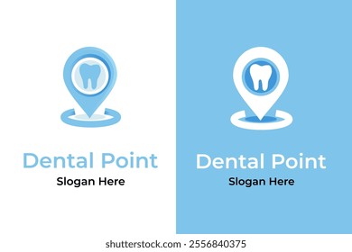 Dental clinic location, dental logo design template 