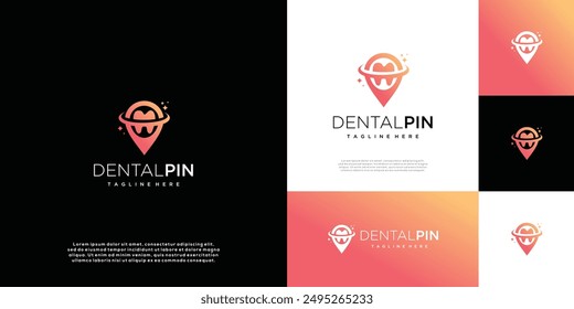 Dental clinic location dental logo inspiration design template	