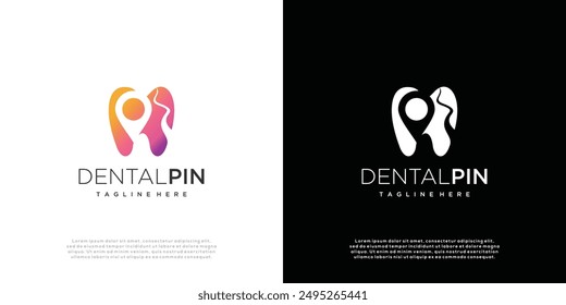 Dental clinic location dental logo inspiration design template	