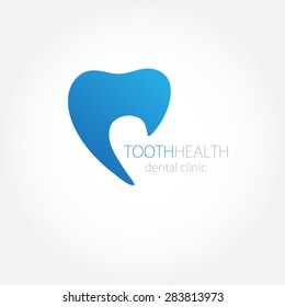 Dental clinic logo with blue tooth icon