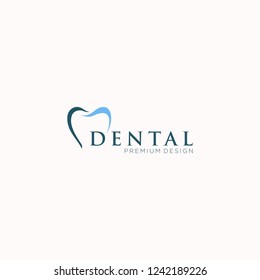 Dental Clinic Logo, Dental Care Logo,  Tooth abstract design vector template Linear style. Logotype concept icon, Dentist stomatology medical doctor .