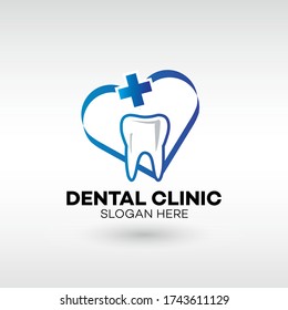 Dental Clinic Logo for dental care Tooth abstract design vector. Dentist medical doctor Logotype concept icon.