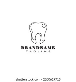 dental clinic logo cartoon icon design template black modern isolated vector illustration