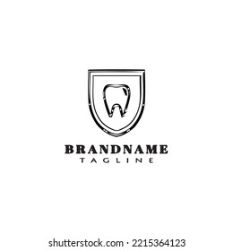 dental clinic logo cartoon icon design template black modern isolated vector illustration