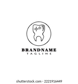 dental clinic logo cartoon icon design template black modern isolated vector illustration