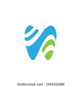 Dental Clinic logo Design blue and green color