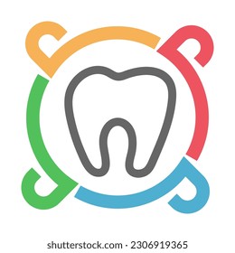 Dental clinic logo design illustration