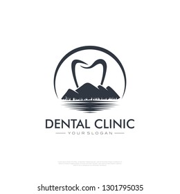 Dental Clinic  logo design template. creative sign. Universal vector icon. - Vector