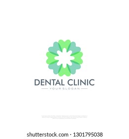 Dental Clinic  logo design template. creative sign. Universal vector icon. - Vector