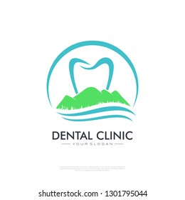 Dental Clinic  logo design template. creative sign. Universal vector icon. - Vector