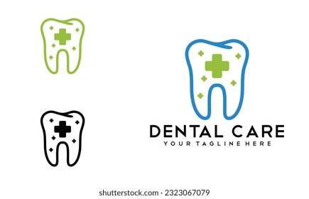 Plantilla vectorial de diseño de logotipo de clínica dental. Concepto de ilustración de ícono de logotipo dentista.