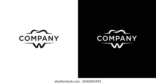 Ilustración vectorial de diseño de logotipo de clínica dental. Concepto de Logo de Odontología y Cuidado Dental.
