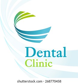 Dental clinic logo with dynamic elements