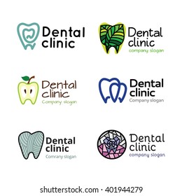 Dental clinic logo. Set.