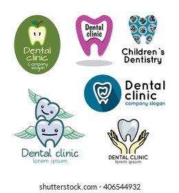 Dental clinic logo. Set.