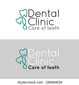 Dental clinic logo. Set logotype for stomatology.