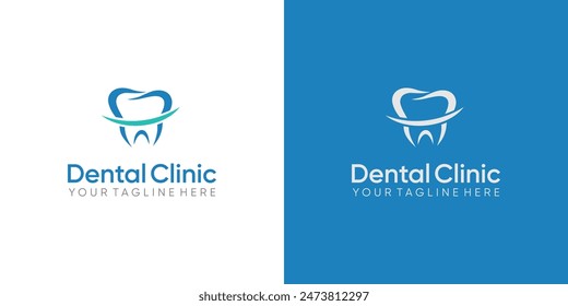 Plantilla del logotipo de la clínica dental, logotipo para la salud dental, dentista y cuidado dental