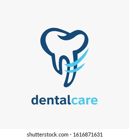 Dental Clinic Logo Template. Tooth abstract design vector. Dentist  medical doctor Logotype concept icon